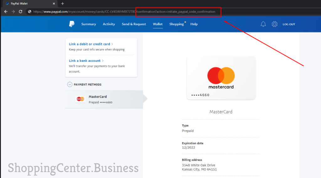 Instructions to add a card to your Paypal US account and get a code